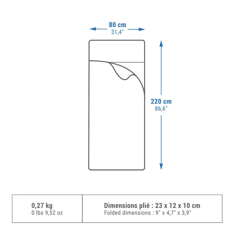 Quechua DRAP DE SAC BASIC EN POLYESTER POUR SAC DE COUCHAGE 2 Quechua DRAP DE SAC BASIC EN POLYESTER POUR SAC DE COUCHAGE – Image 2