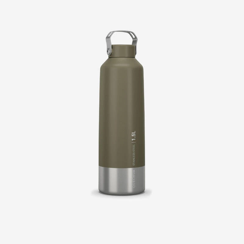 Quechua Gourde Inox 1,5L Avec Bouchon à Vis Pour La Randonnée - Kaki 1 Quechua Gourde Inox 1,5L Avec Bouchon à Vis Pour La Randonnée - Kaki