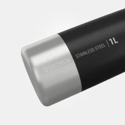 Quechua Gourde Inox 1L Avec Bouchon à Vis Pour La Randonnée - Noir -Quechua gourde inox 1l avec bouchon a vis pour la randonnee noir 2