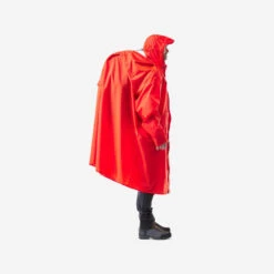 Quechua Poncho De Pluie De Randonnée - MT900 - 75L - Rouge - S/M