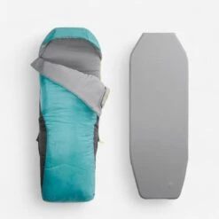 Quechua SAC DE COUCHAGE ENFANT 2 EN 1 - SLEEPIN BED JUNIOR 10°C BLEU