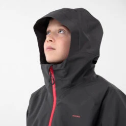 Quechua Veste Imperméable De Randonnée - MH550 Noire - Enfant -Quechua veste impermeable de randonnee mh550 noire enfant 3